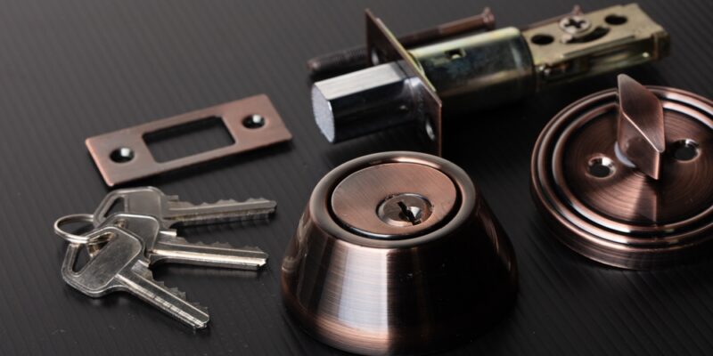 Small,Parts,Of,Deadbolt,Lock,To,Protect,Security,Safety,On