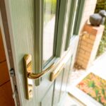 Newly,Installed,,Upvc,Front,Door,Showing,The,Brass,Fittings.,Also