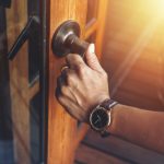 Man,Hands,Open,The,Wood,Door.